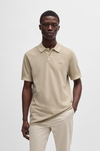 Cotton-piqué polo shirt with logo print