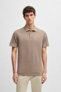 Cotton-piqué polo shirt with logo print