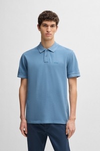 Cotton-piqué polo shirt with logo print