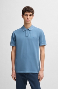 Cotton-piqué polo shirt with logo print