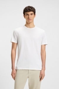Regular-fit T-shirt in slub cotton with logo detail