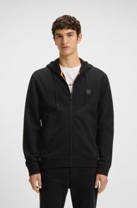 Cotton-terry zip-up hoodie with tonal logo patch