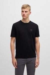 Cotton-jersey T-shirt with logo patch