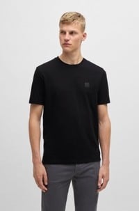 Cotton-jersey T-shirt with logo patch