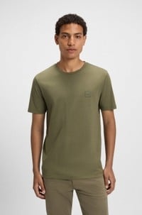 Cotton-jersey T-shirt with logo patch