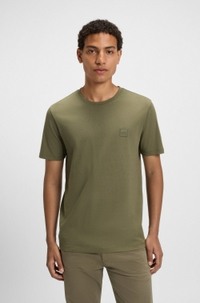Cotton-jersey T-shirt with logo patch