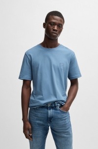 Cotton-jersey T-shirt with logo patch