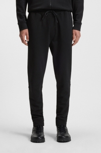 Cotton-terry tracksuit bottoms with logo patch