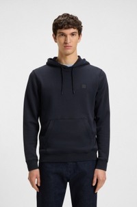 Regular-fit hoodie in cotton terry with logo patch
