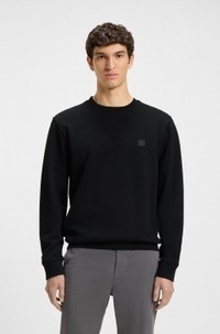 Cotton-terry regular-fit sweatshirt with logo patch