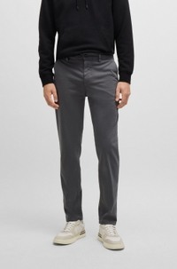 Tapered-fit chinos in stretch-cotton satin