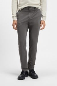 Tapered-fit chinos in stretch-cotton satin