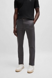Slim-fit chinos in stretch-cotton satin