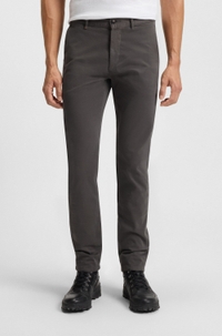 Slim-fit trousers in stretch-cotton satin
