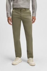 Slim-fit chinos in stretch-cotton satin