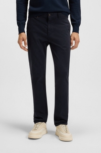 Slim-fit trousers in stretch-cotton satin