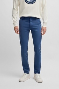 Slim-fit chinos in stretch-cotton satin