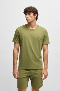 Stretch-cotton T-shirt with embroidered logo