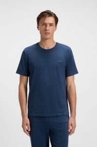 Stretch-cotton T-shirt with embroidered logo