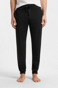 Stretch-cotton tracksuit bottoms with embroidered logo