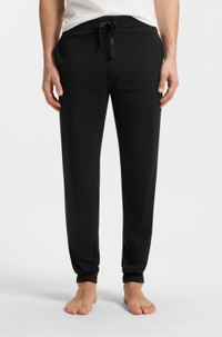 Stretch-cotton tracksuit bottoms with embroidered logo