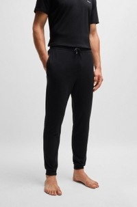Stretch-cotton tracksuit bottoms with embroidered logo
