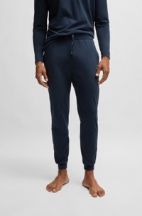Stretch-cotton tracksuit bottoms with embroidered logo