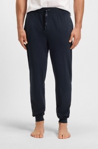 Stretch-cotton tracksuit bottoms with embroidered logo