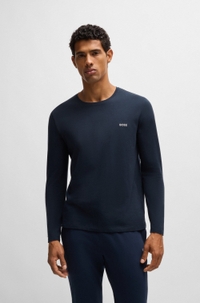 Long-sleeved T-shirt in stretch cotton with embroidered logo