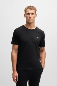 Stretch-cotton T-shirt with embroidered logo