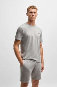 Stretch-cotton T-shirt with embroidered logo
