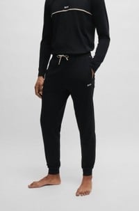 Stretch-cotton pyjama bottoms with logo print