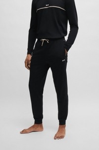Stretch-cotton pyjama bottoms with logo print