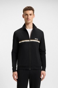 Stretch-cotton regular-fit tracksuit with signature details