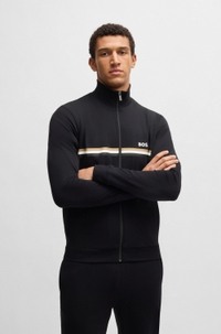 Stretch-cotton regular-fit tracksuit with signature details
