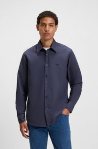 Regular-fit shirt in cotton poplin