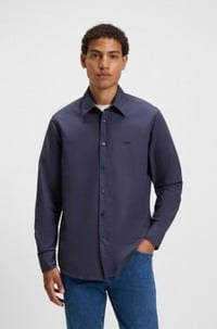 Regular-fit shirt in cotton poplin