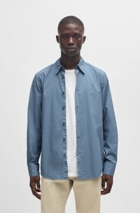 Regular-fit shirt in cotton poplin