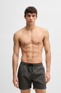 Drawstring swim shorts with all-over print