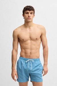 Drawstring swim shorts with all-over print