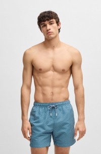Drawstring swim shorts with all-over print