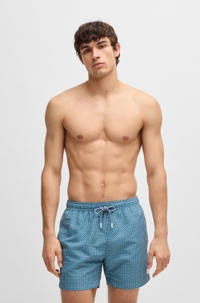 Drawstring swim shorts with all-over print