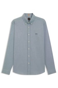 Regular-fit shirt in cotton with button-down collar