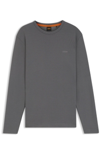 Cotton-blend T-shirt with waffle structure