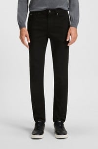 Delaware slim-fit jeans in Italian black stretch denim
