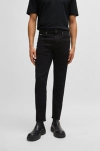 Delaware slim-fit jeans in Italian black stretch denim