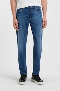Maine Regular-fit jeans in blue soft-touch denim