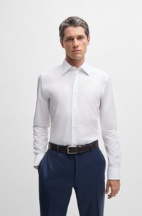Slim-fit shirt in Italian cotton poplin