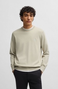 Cotton-cashmere regular-fit sweater with logo patch