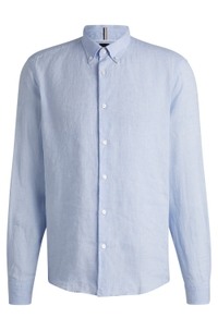 Regular-fit button-down shirt in linen